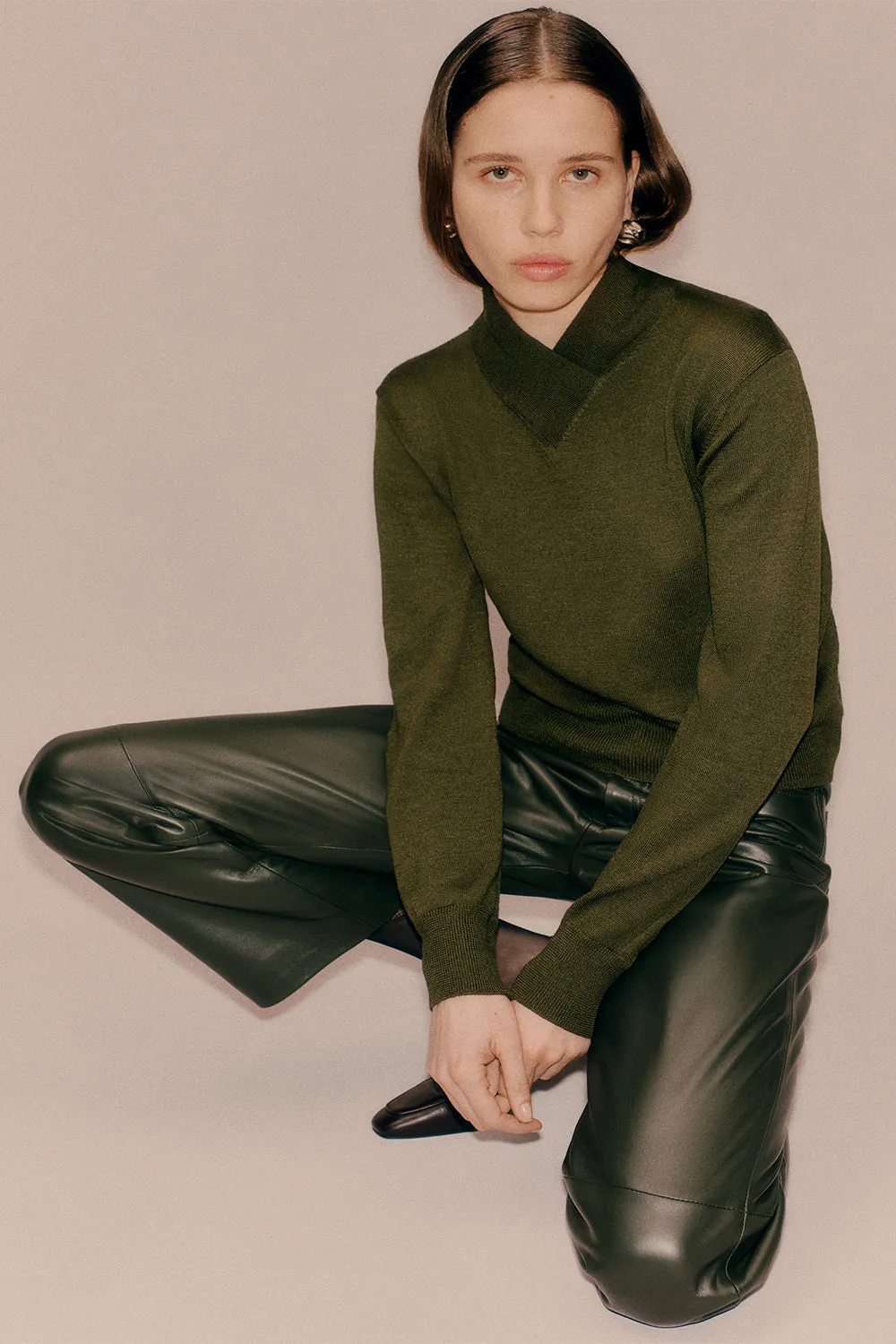 Detta Knit Top Moss Green sold by TOVE product image thumbnail 2