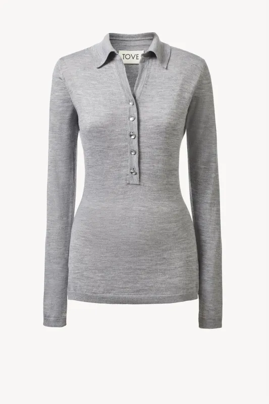 Austine Knit Top Grey made by TOVE