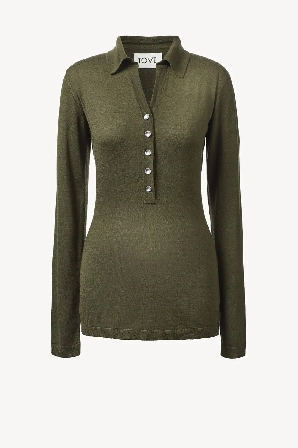 Austine Knit Top Moss Green sold by TOVE