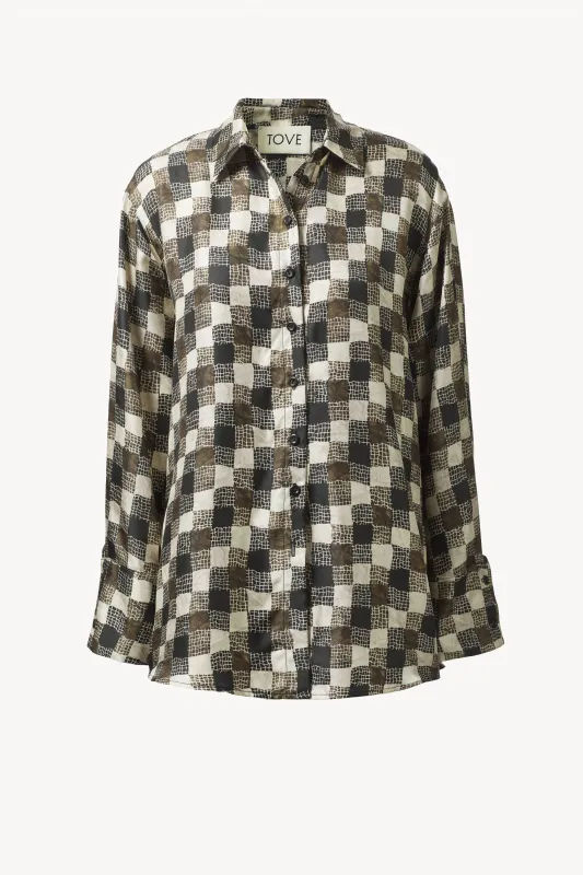 Amal Shirt Textured Check Print sold by TOVE
