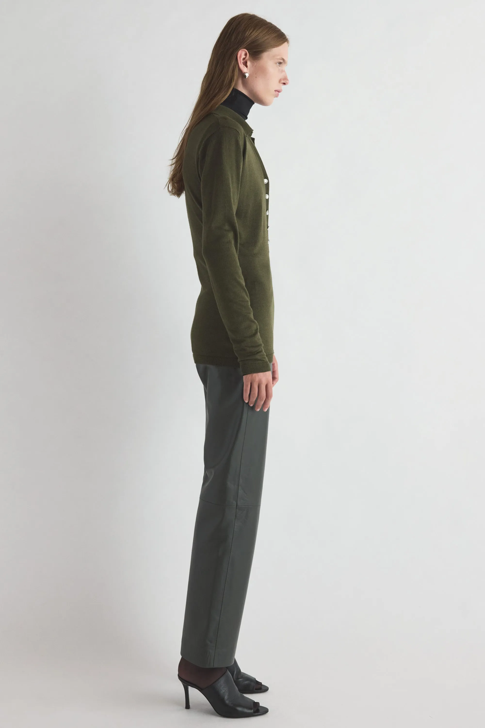 Yeal Leather Trouser Khaki sold by TOVE product image thumbnail 3