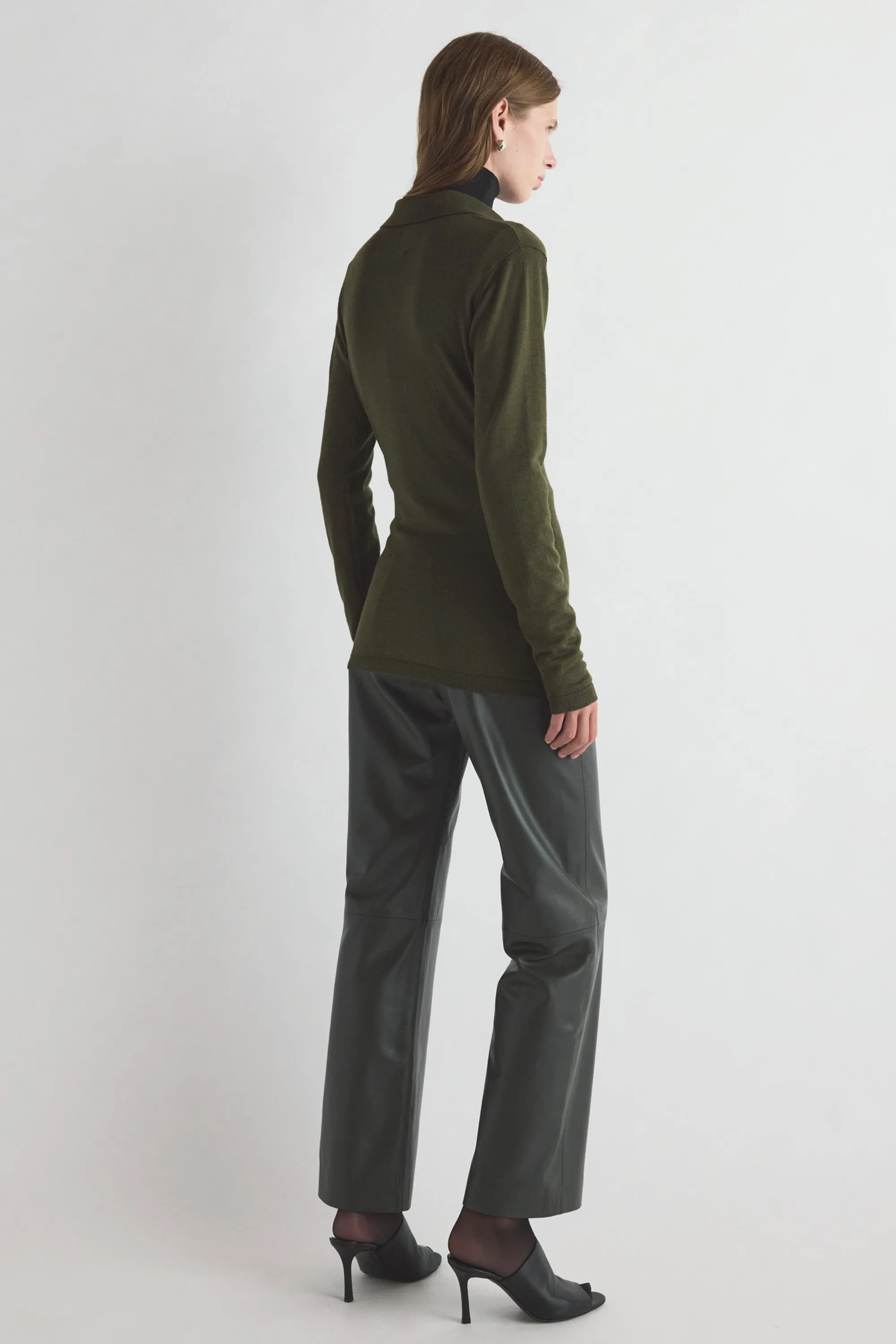 Yeal Leather Trouser Khaki sold by TOVE product image thumbnail 2