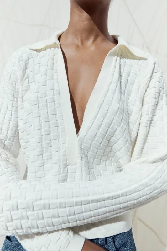 Juniper Knitted Top White sold by TOVE