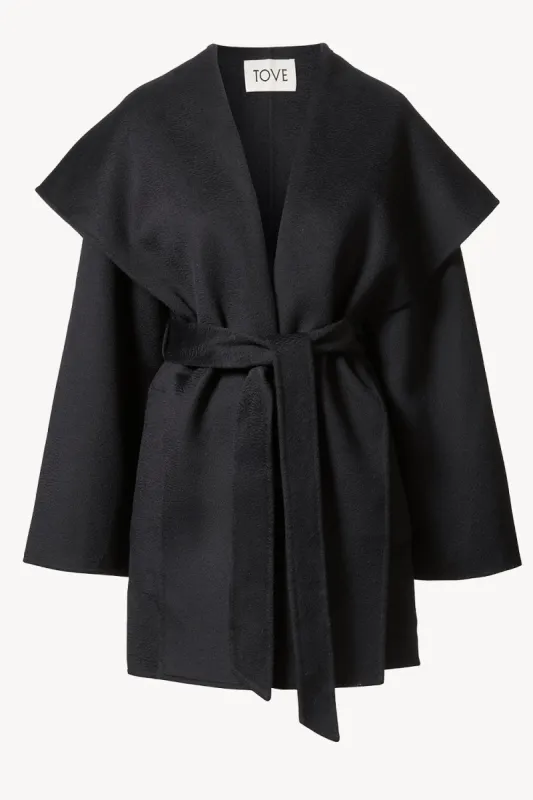 Senta Coat Navy sold by TOVE