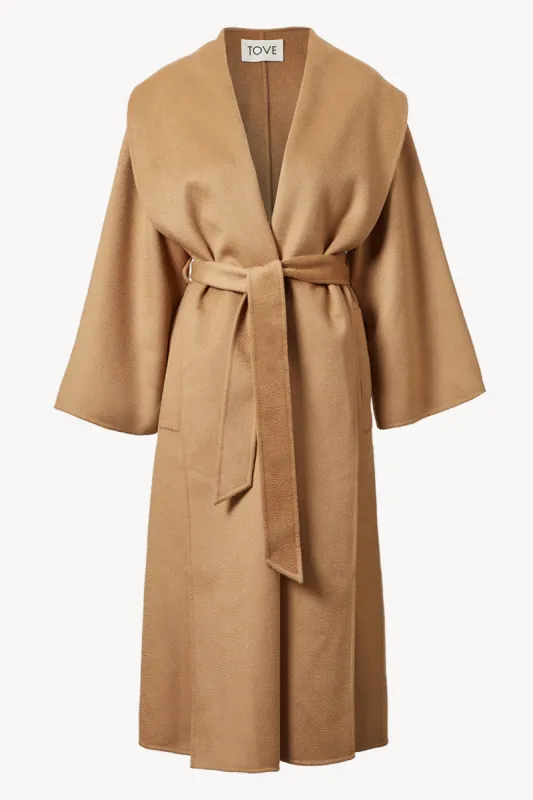 Rebeca Lambswool Coat Camel sold by TOVE