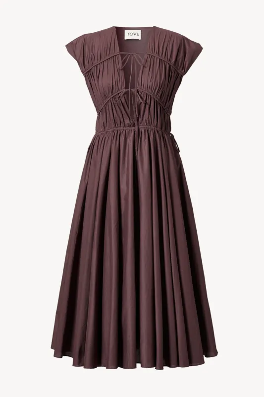 Ceres Organic Cotton Dress Chocolate sold by TOVE