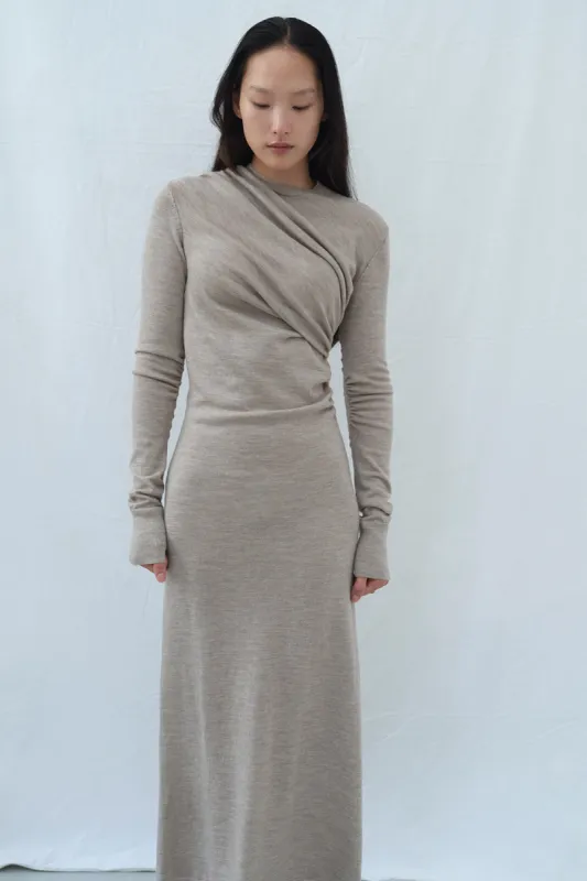 Alice Knitted Dress Camel sold by TOVE