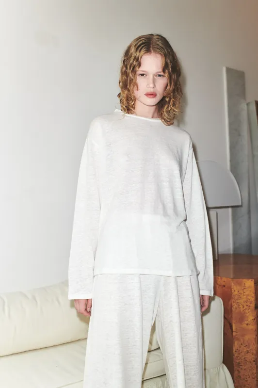 soft long sleeve top - ecru sold by Deiji Studios