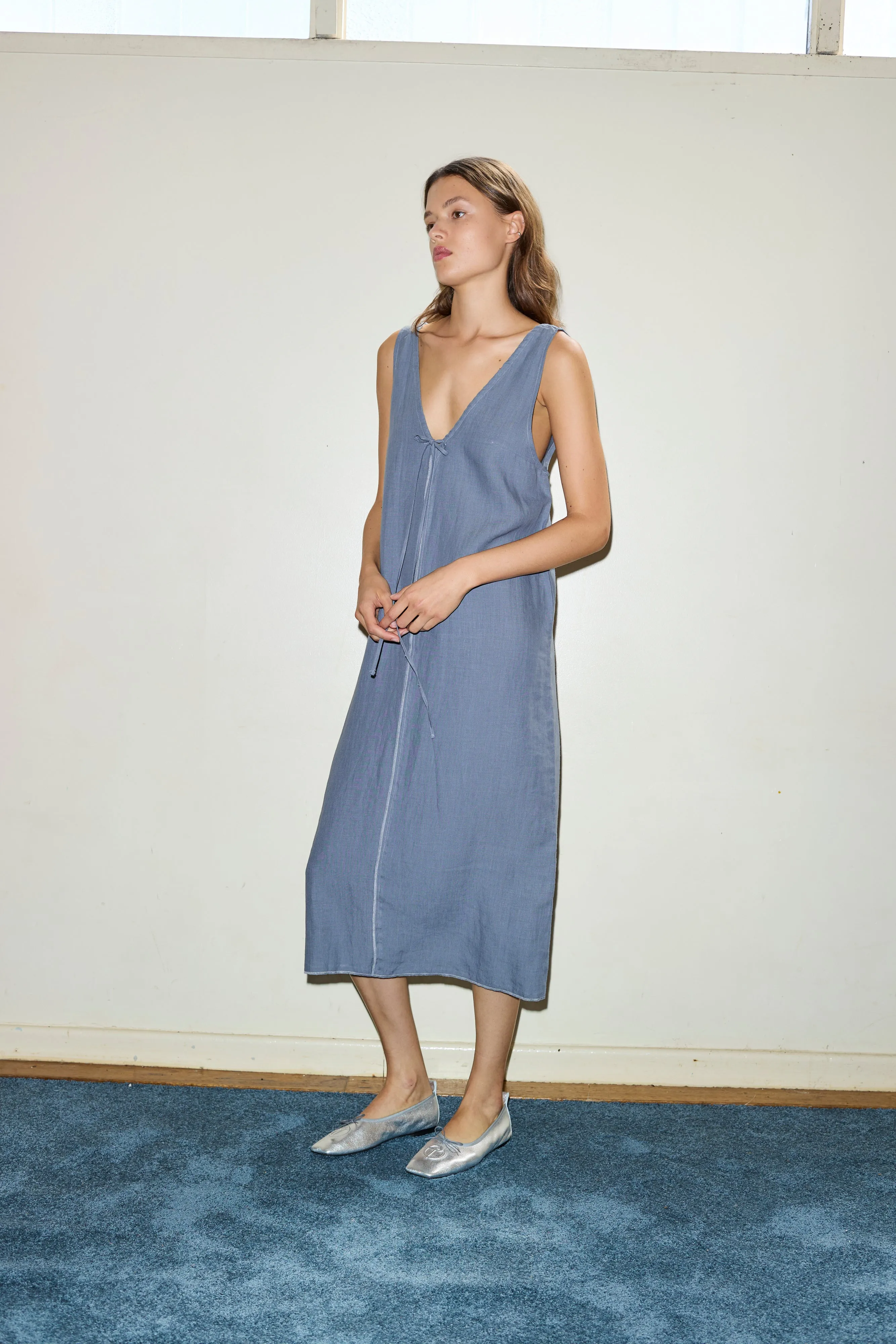 The Tie Slip Dress - Air sold by Deiji Studios