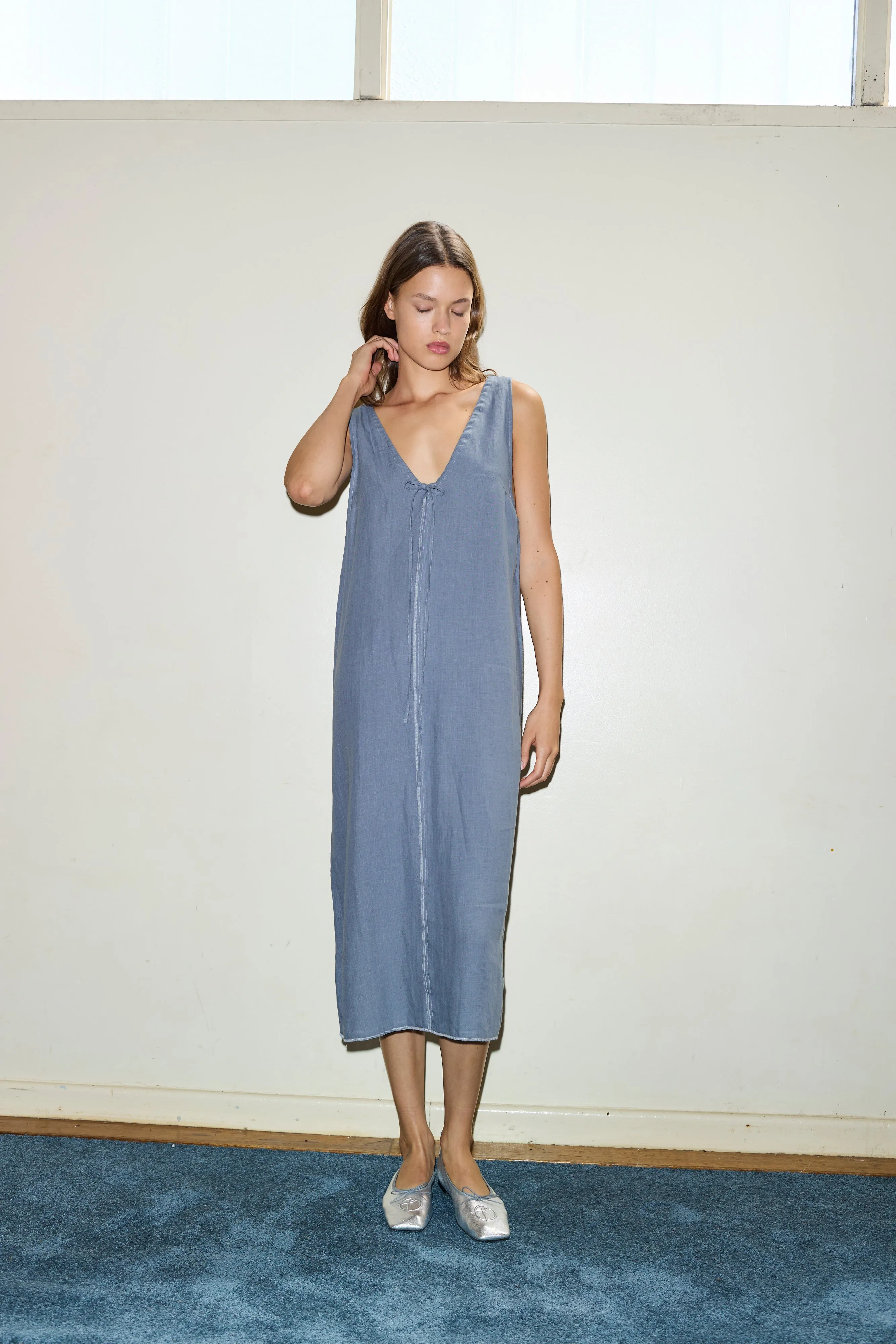 The Tie Slip Dress - Air sold by Deiji Studios product image thumbnail 2
