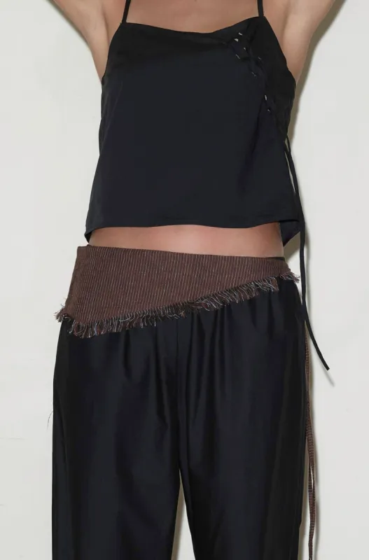 Linen Fray belt - Royal Stripe made by Deiji Studios