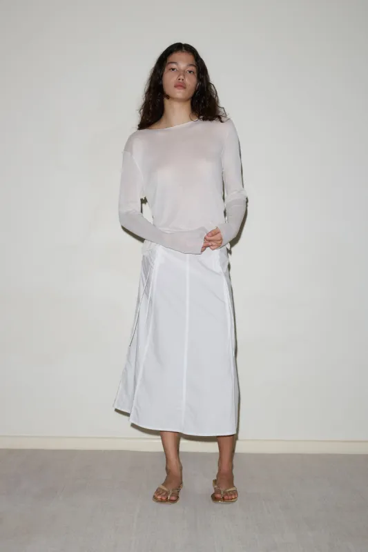 Double Lace Up skirt - White made by Deiji Studios