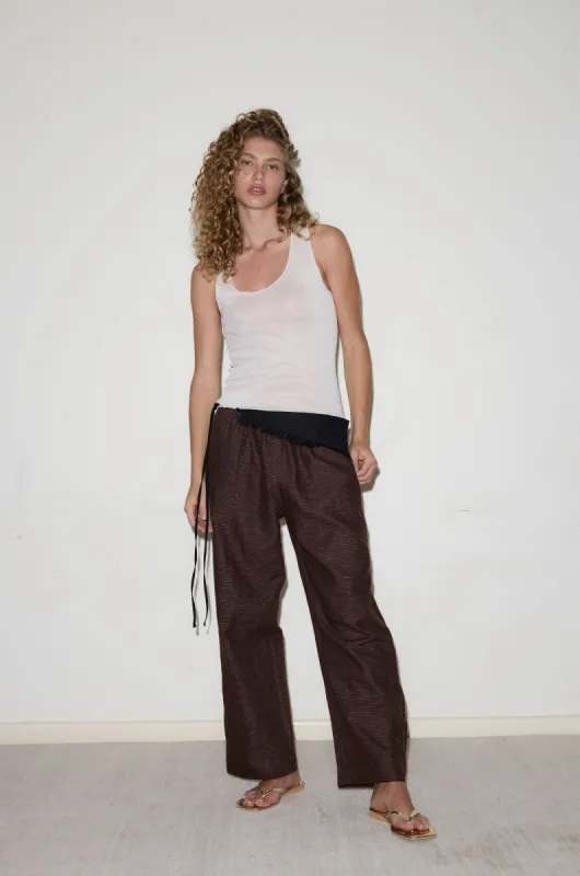 Side Stripe Linen Pant - Royal Stripe made by Deiji Studios