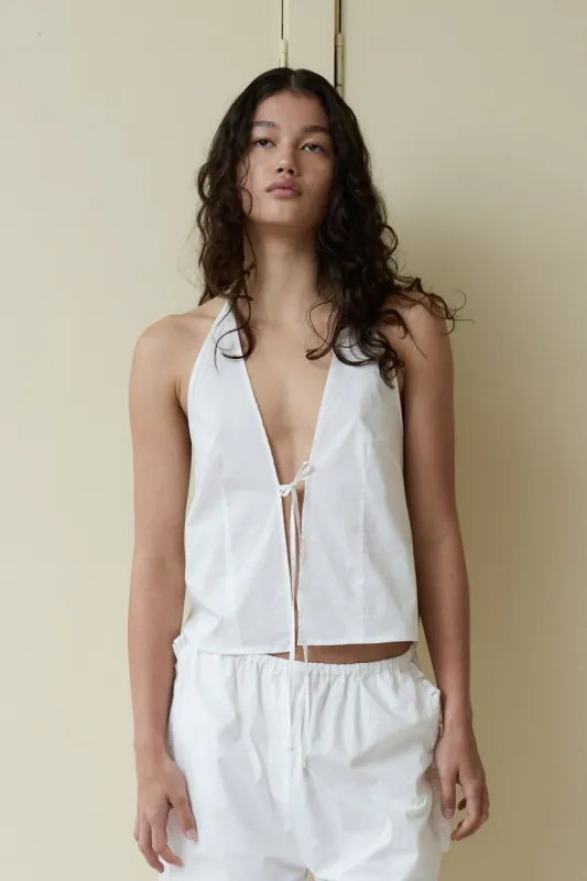 Open Halter Top - White sold by Deiji Studios