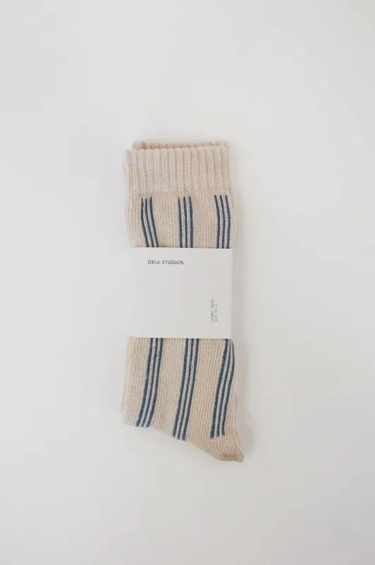 the woven sock - river stripe made by Deiji Studios