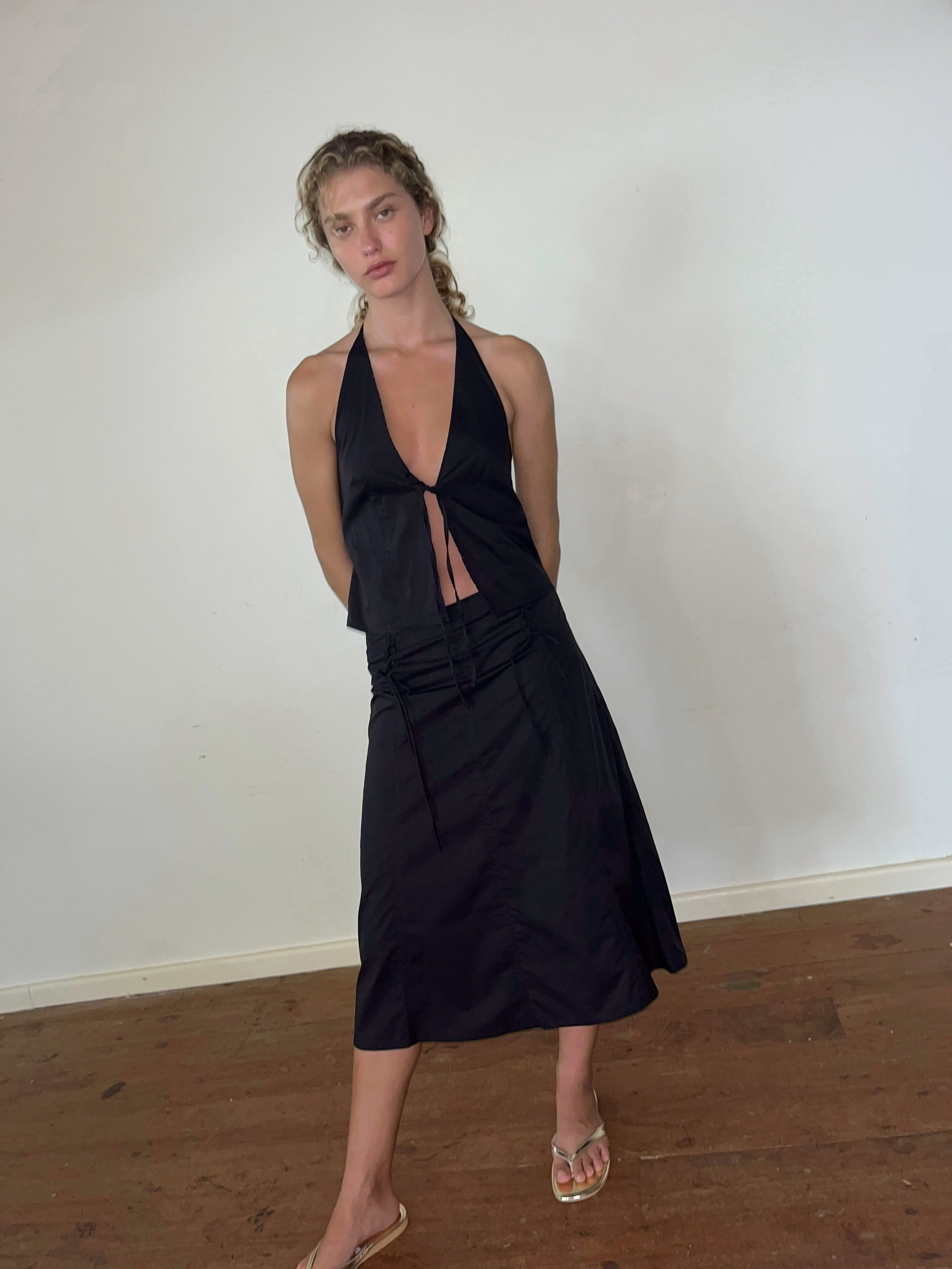 Double Lace Up skirt - Black sold by Deiji Studios product image thumbnail 3