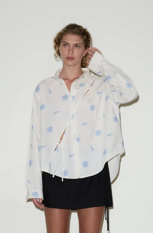 Twin Bow Shirt - Sea Flower sold by Deiji Studios