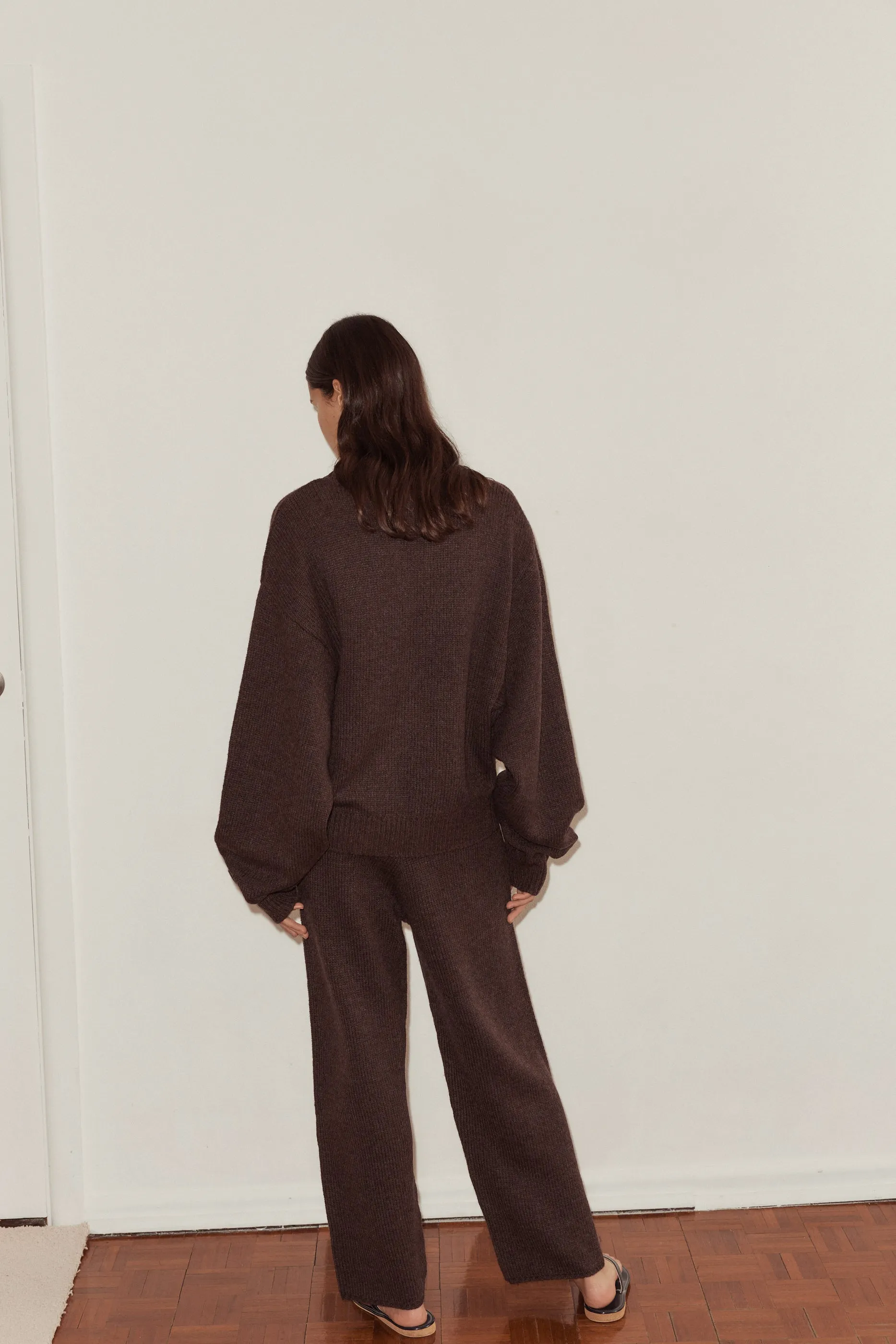 Straight Leg Knit Pants - Plum sold by Deiji Studios product image thumbnail 5