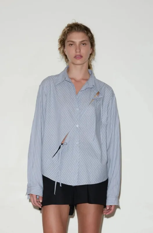 Twin Bow Shirt - Glacier Stripe sold by Deiji Studios
