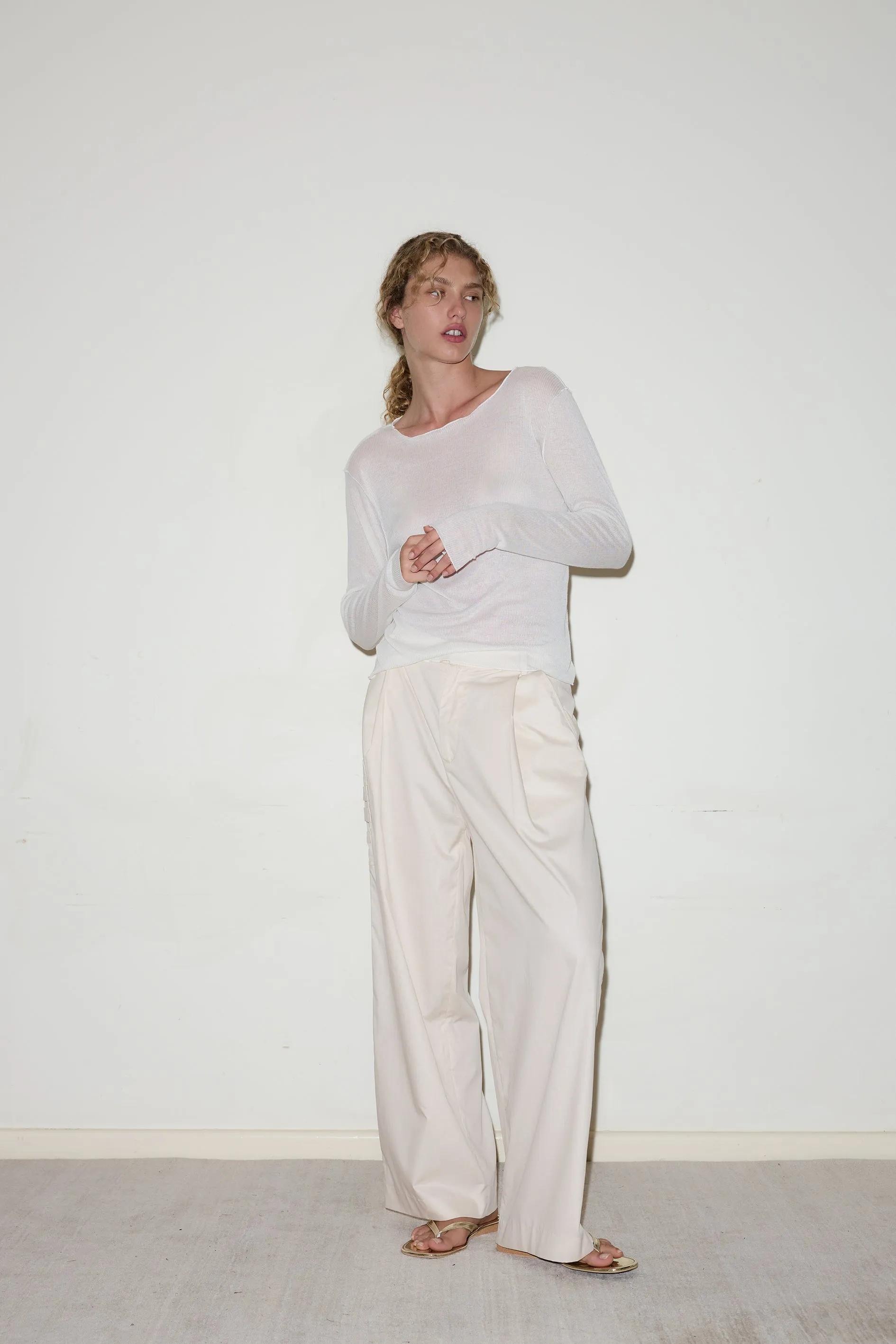 Gathered Pocket Pant - Off White sold by Deiji Studios product image thumbnail 4