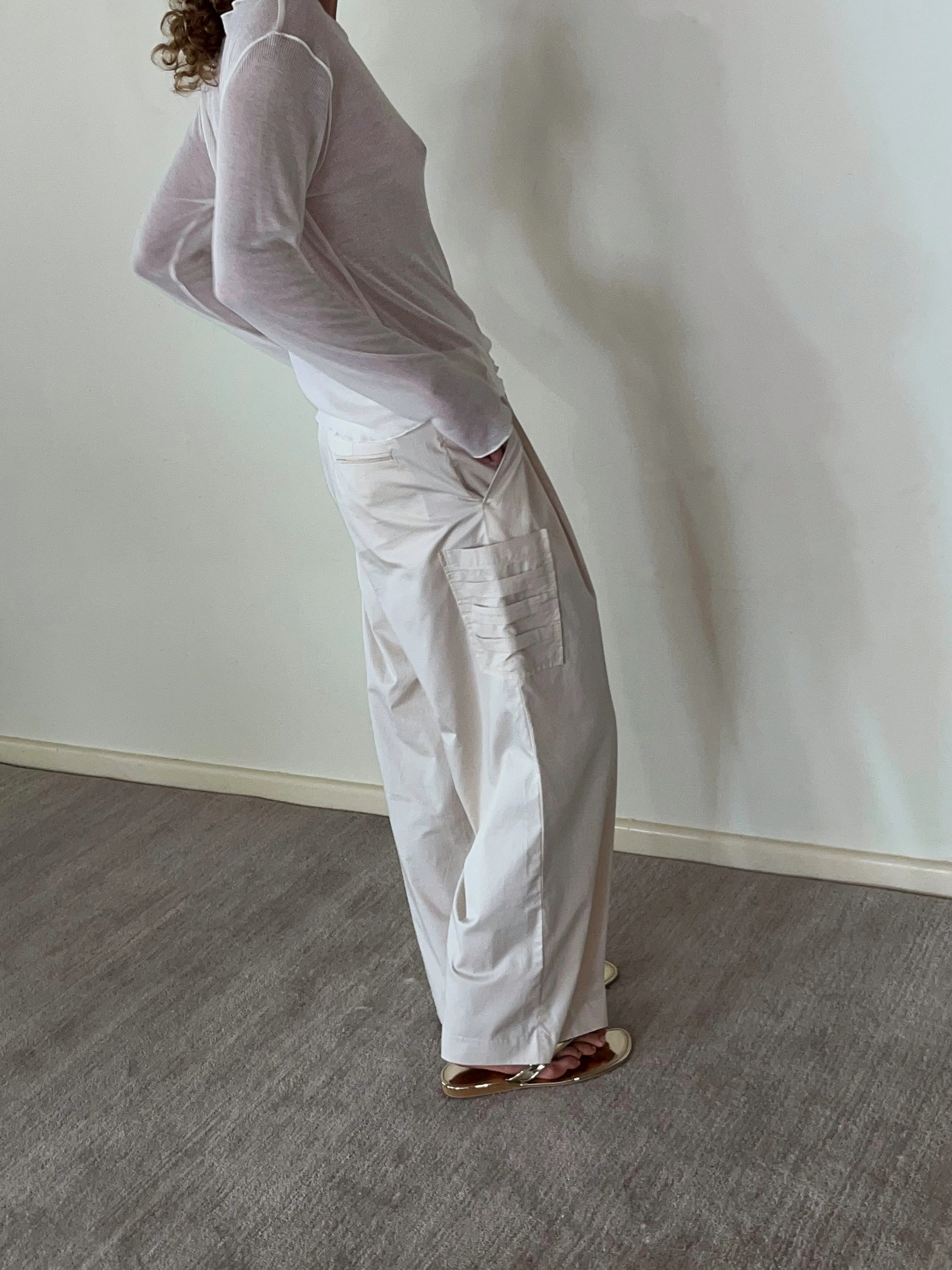 Gathered Pocket Pant - Off White sold by Deiji Studios product image thumbnail 5