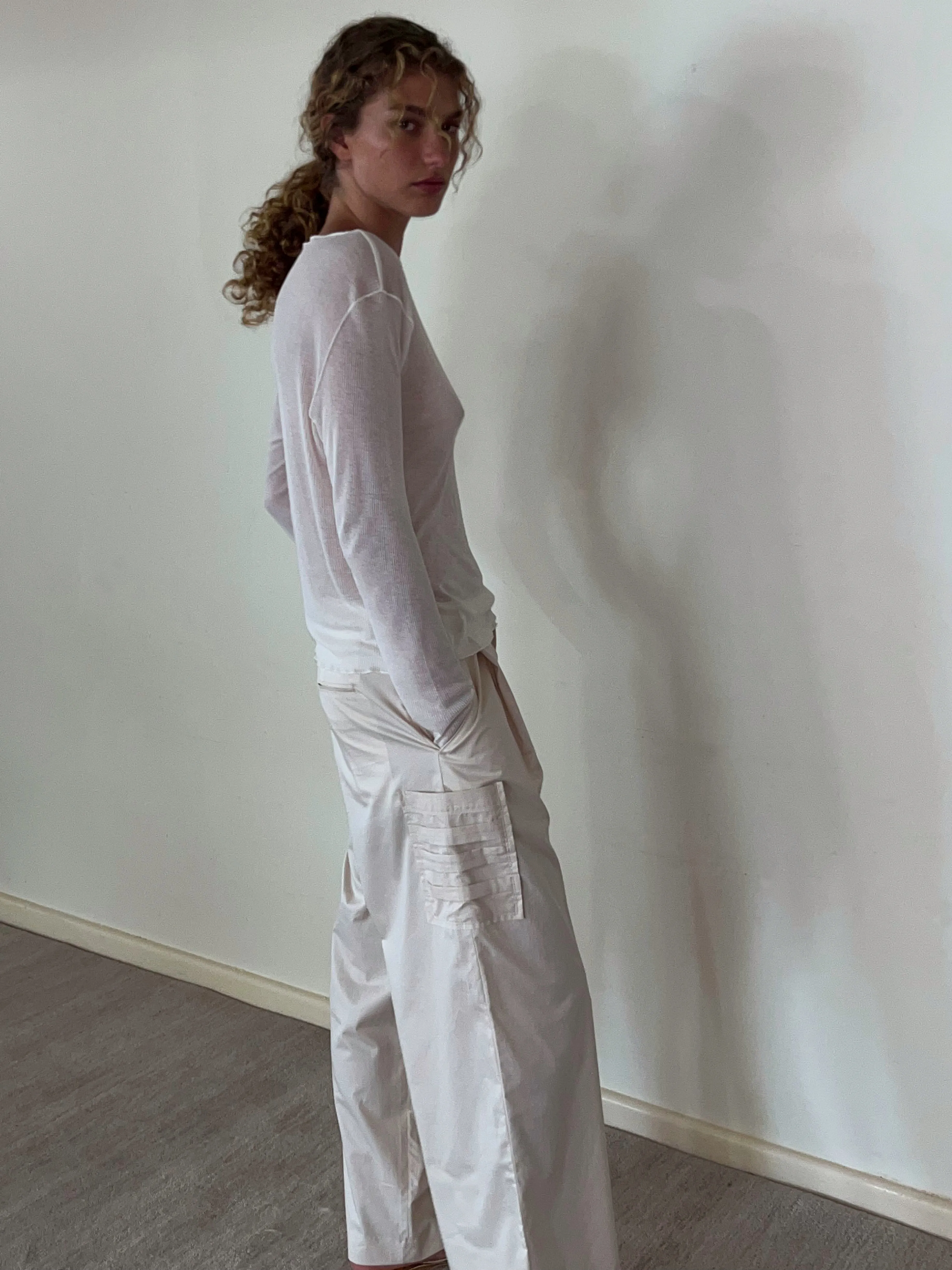 Gathered Pocket Pant - Off White sold by Deiji Studios product image thumbnail 3