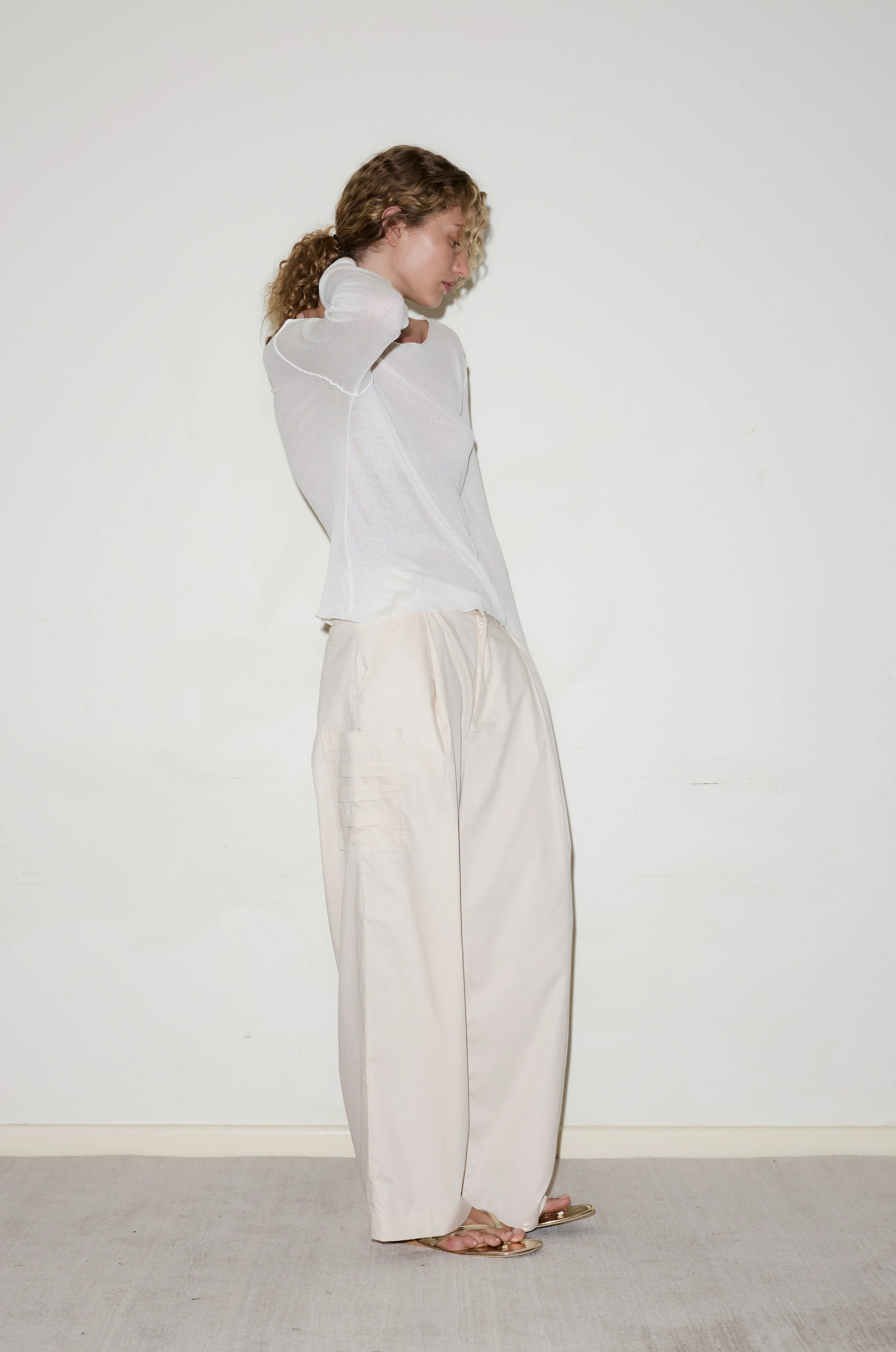 Gathered Pocket Pant - Off White sold by Deiji Studios product image thumbnail 2