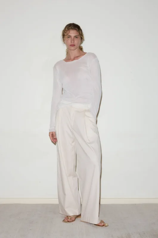 Gathered Pocket Pant - Off White made by Deiji Studios