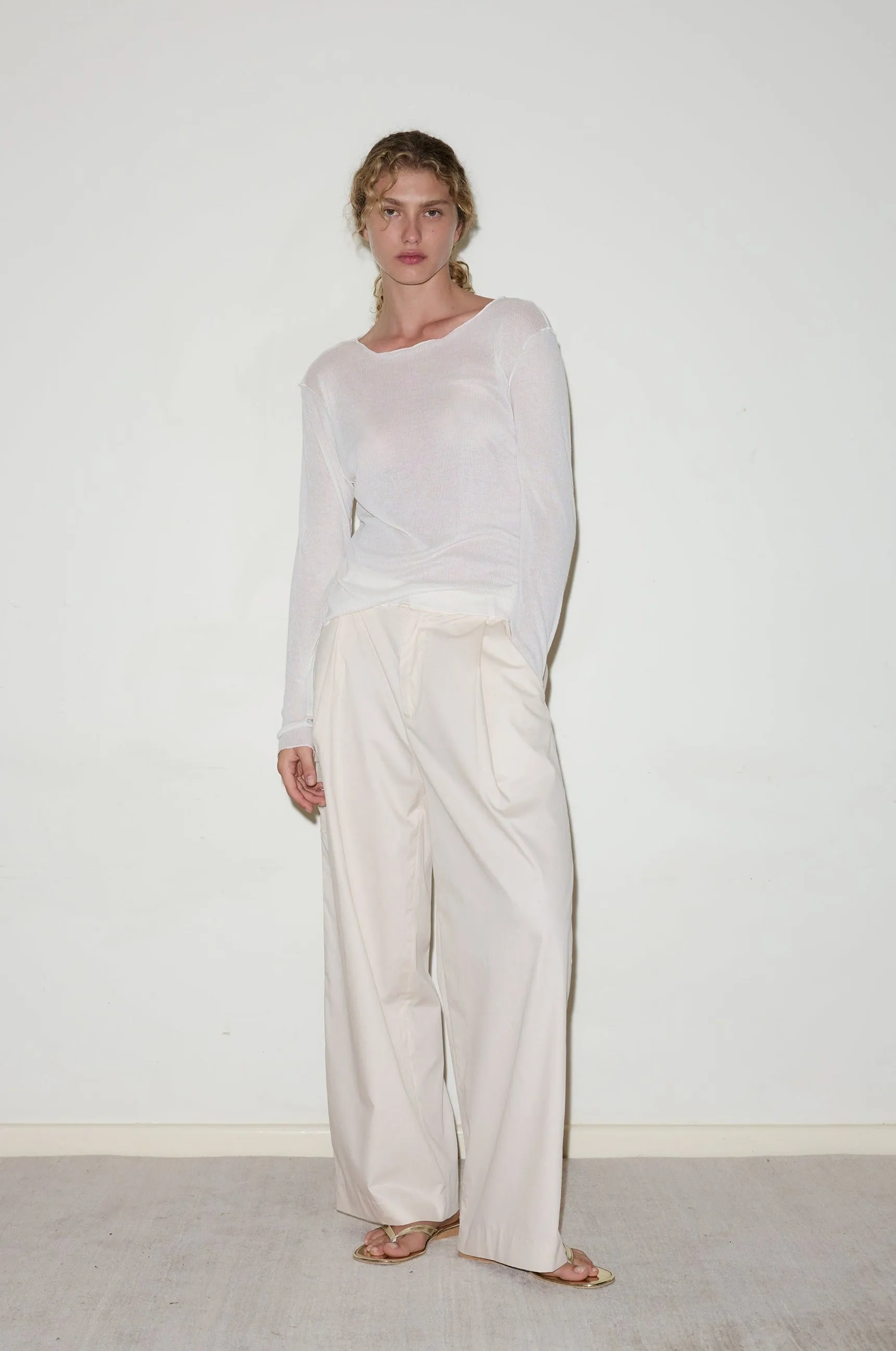 Gathered Pocket Pant - Off White sold by Deiji Studios