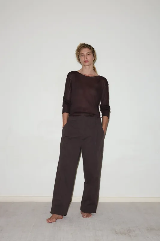 Flag Tie Pant - Dark Brown sold by Deiji Studios