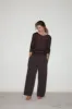 Flag Tie Pant - Dark Brown sold by Deiji Studios