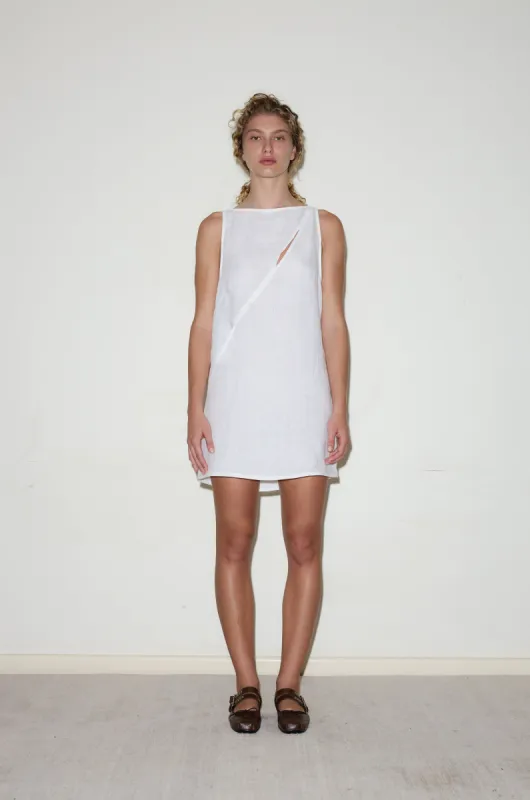 Shift Mini Dress - White sold by Deiji Studios