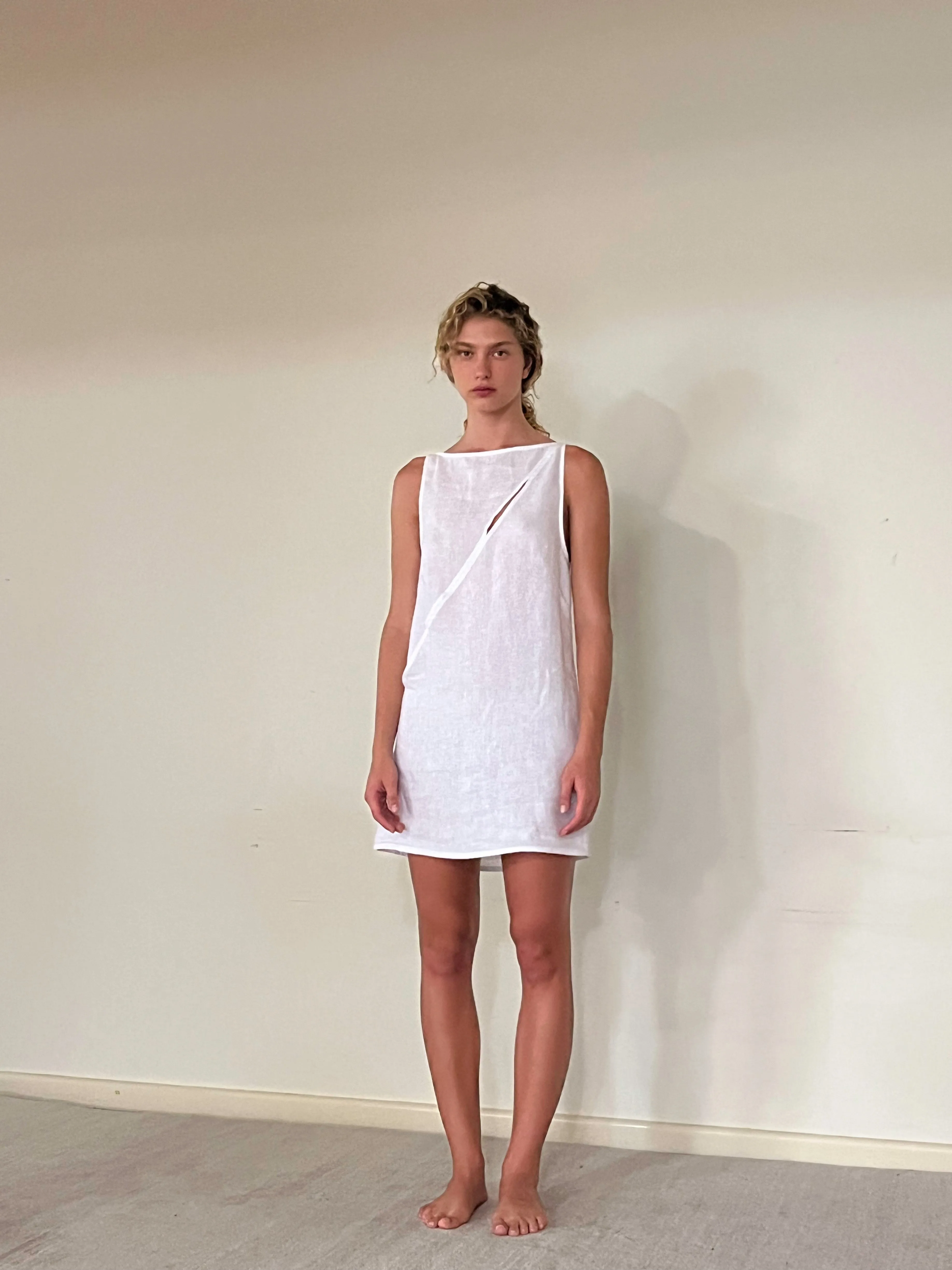 Shift Mini Dress - White sold by Deiji Studios product image thumbnail 5