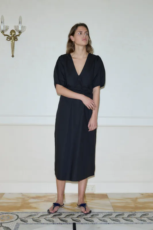 Pinched Dress - Black made by Deiji Studios
