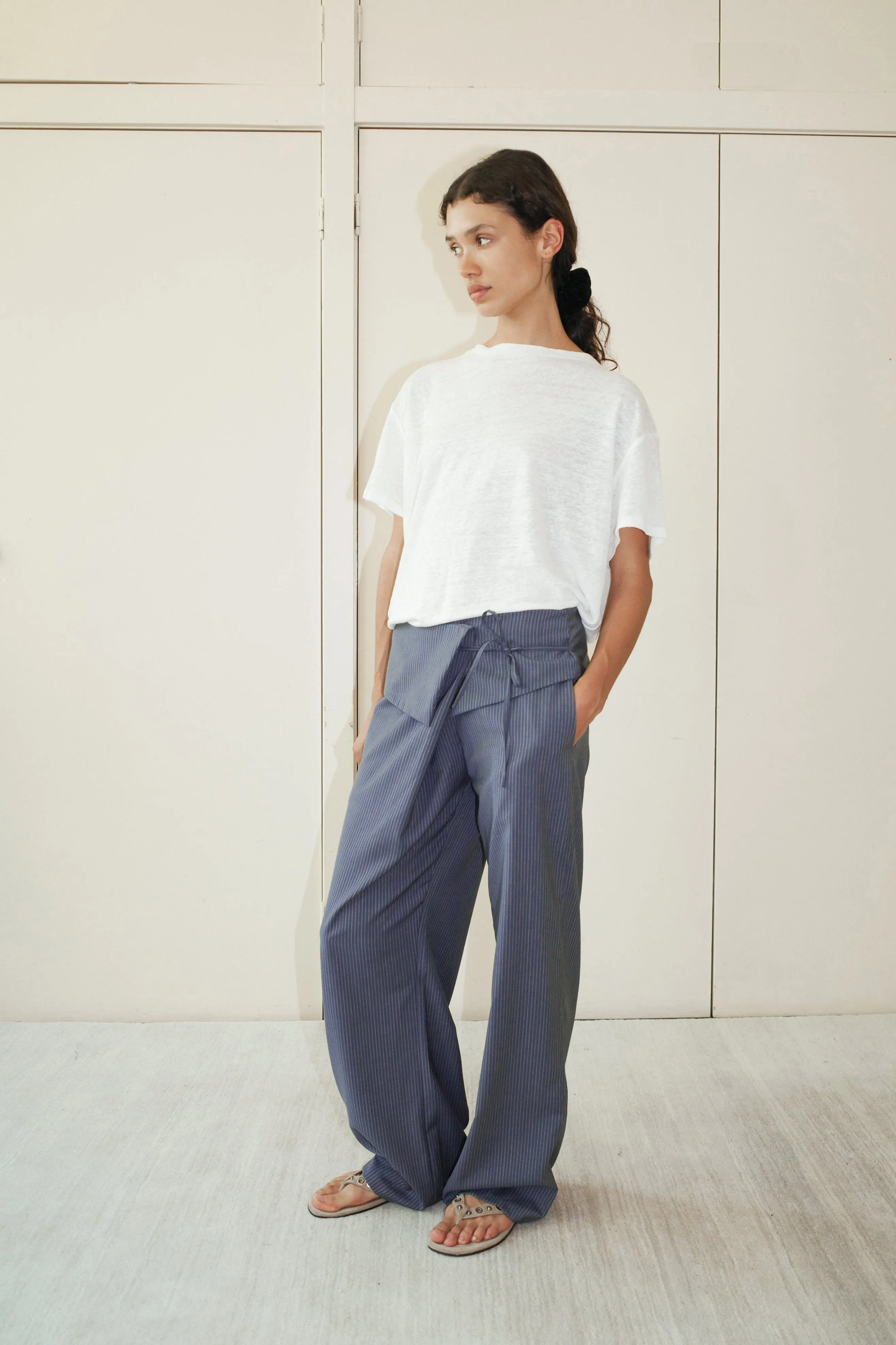 Folded Wool Pant - Navy Stripe sold by Deiji Studios product image thumbnail 2