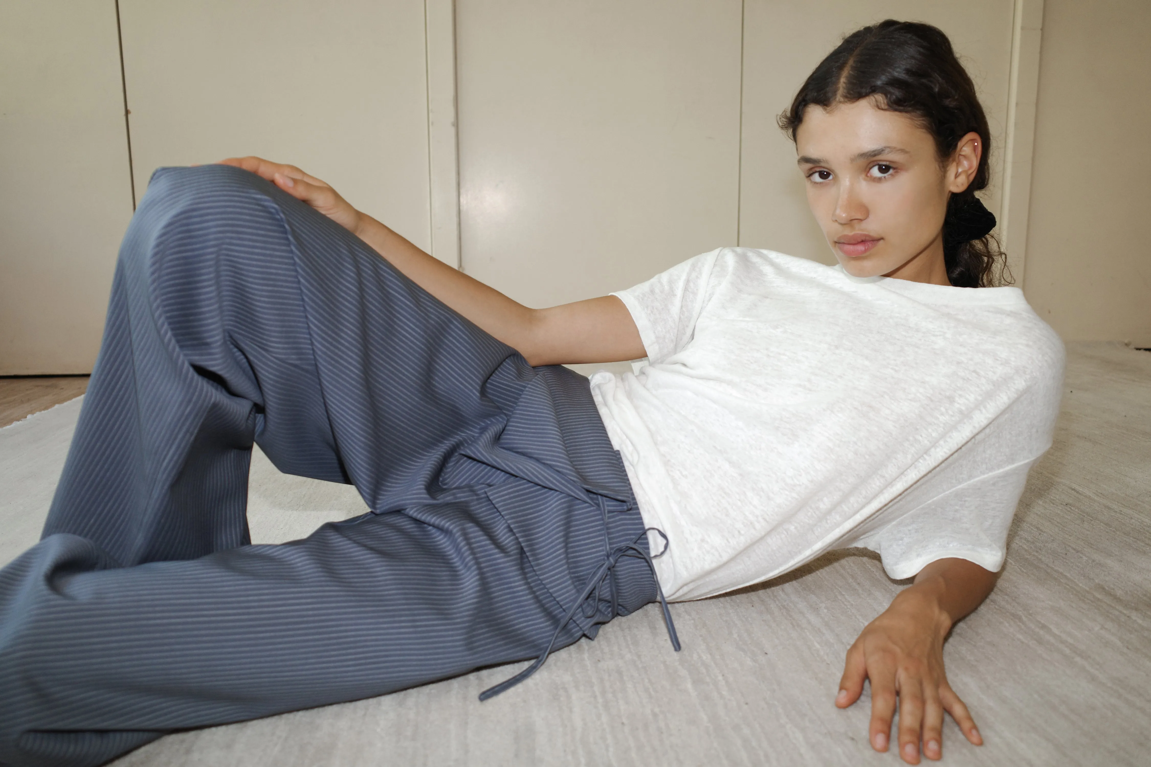 Folded Wool Pant - Navy Stripe sold by Deiji Studios product image thumbnail 4