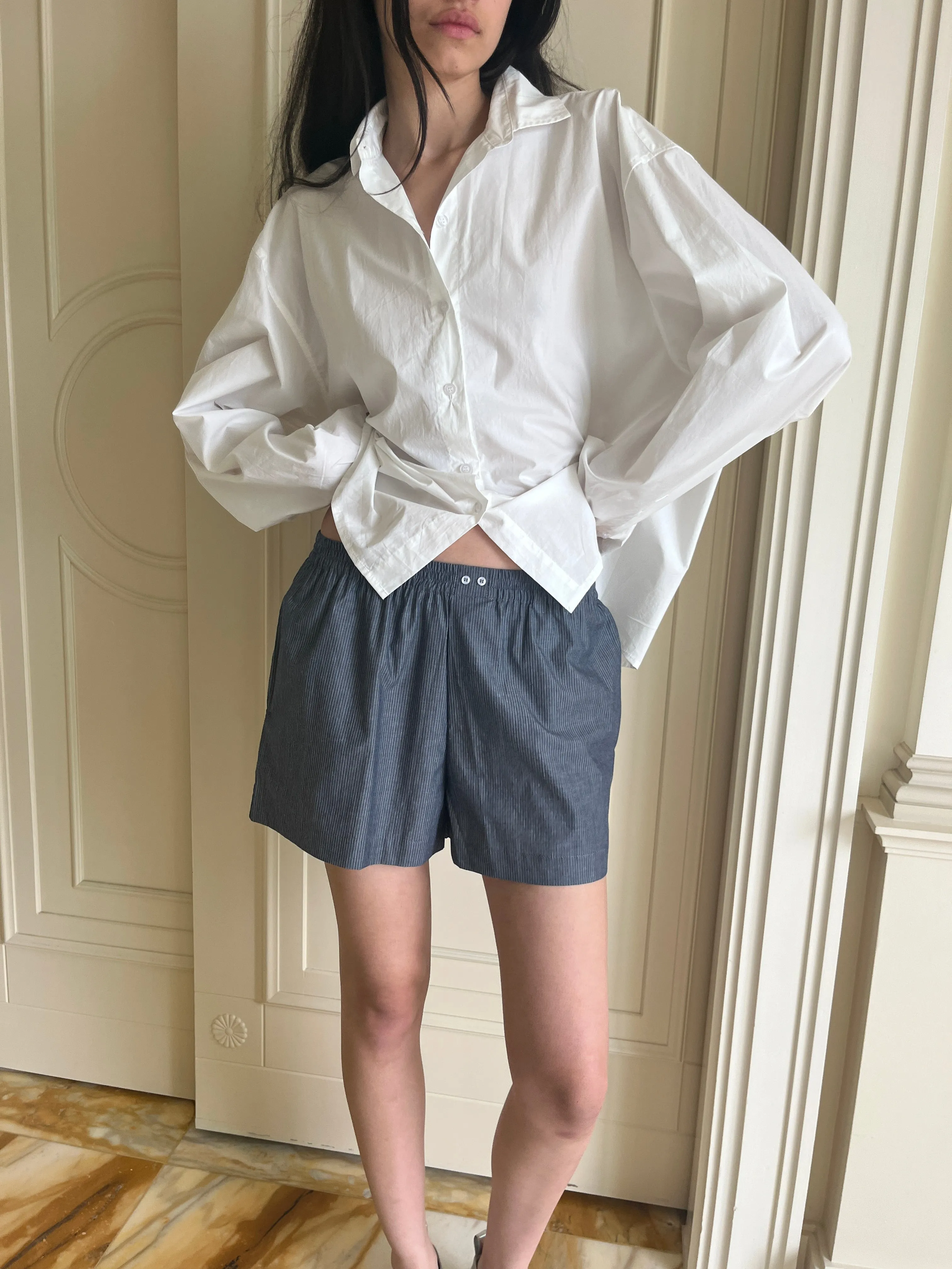 Organic Cotton Boxer - Blue Pinstripe sold by Deiji Studios product image thumbnail 2