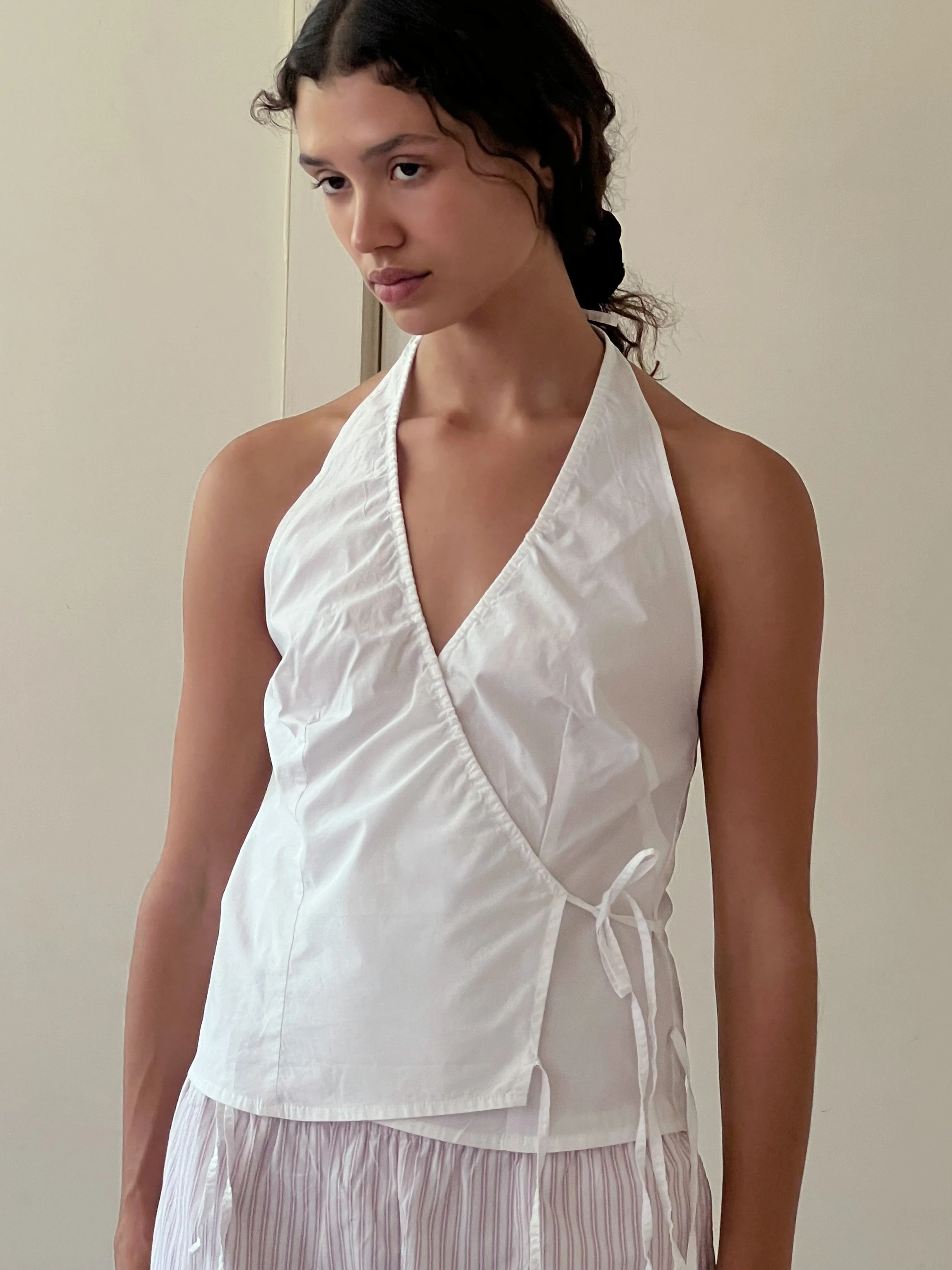 Drawcord Halter - White sold by Deiji Studios