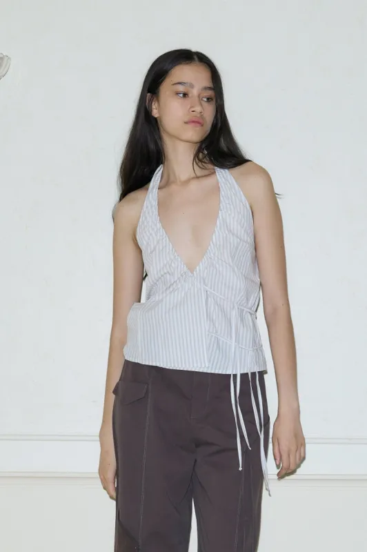 Drawcord Halter - Lake Stripe sold by Deiji Studios