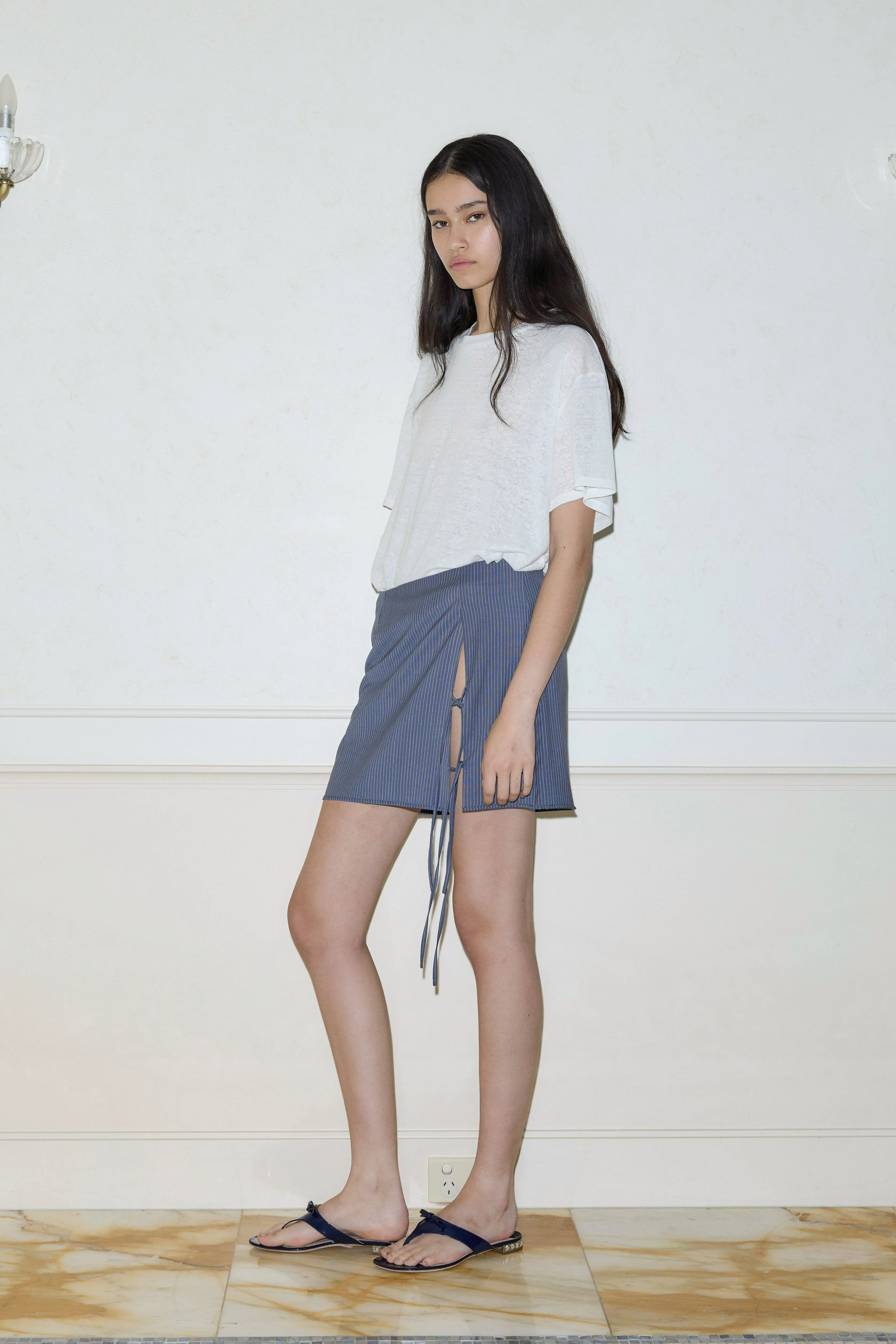 Two Ties Skirt - Navy Stripe sold by Deiji Studios product image thumbnail 2