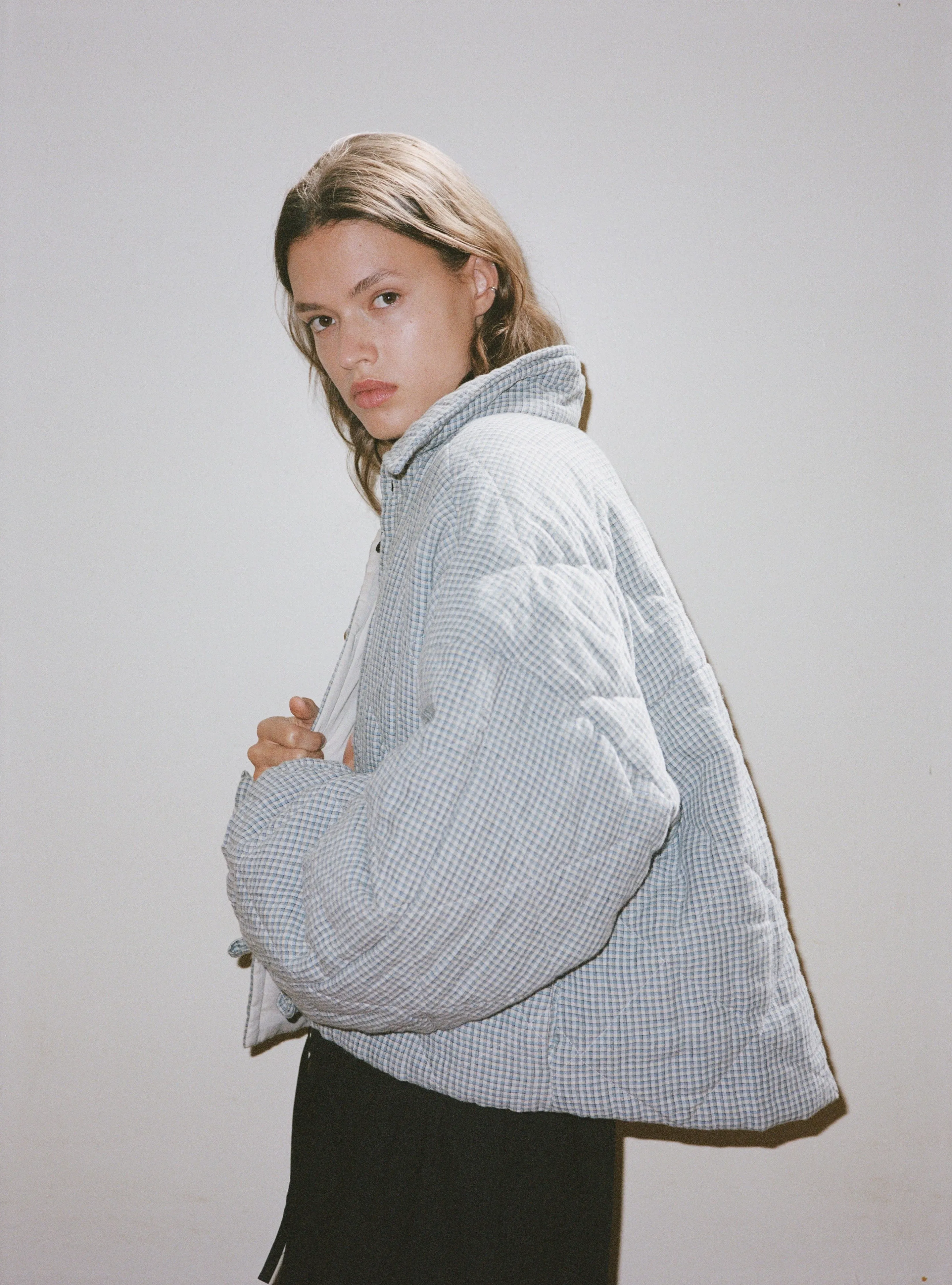 The Collared Quilt Coat - Field Check sold by Deiji Studios product image thumbnail 2
