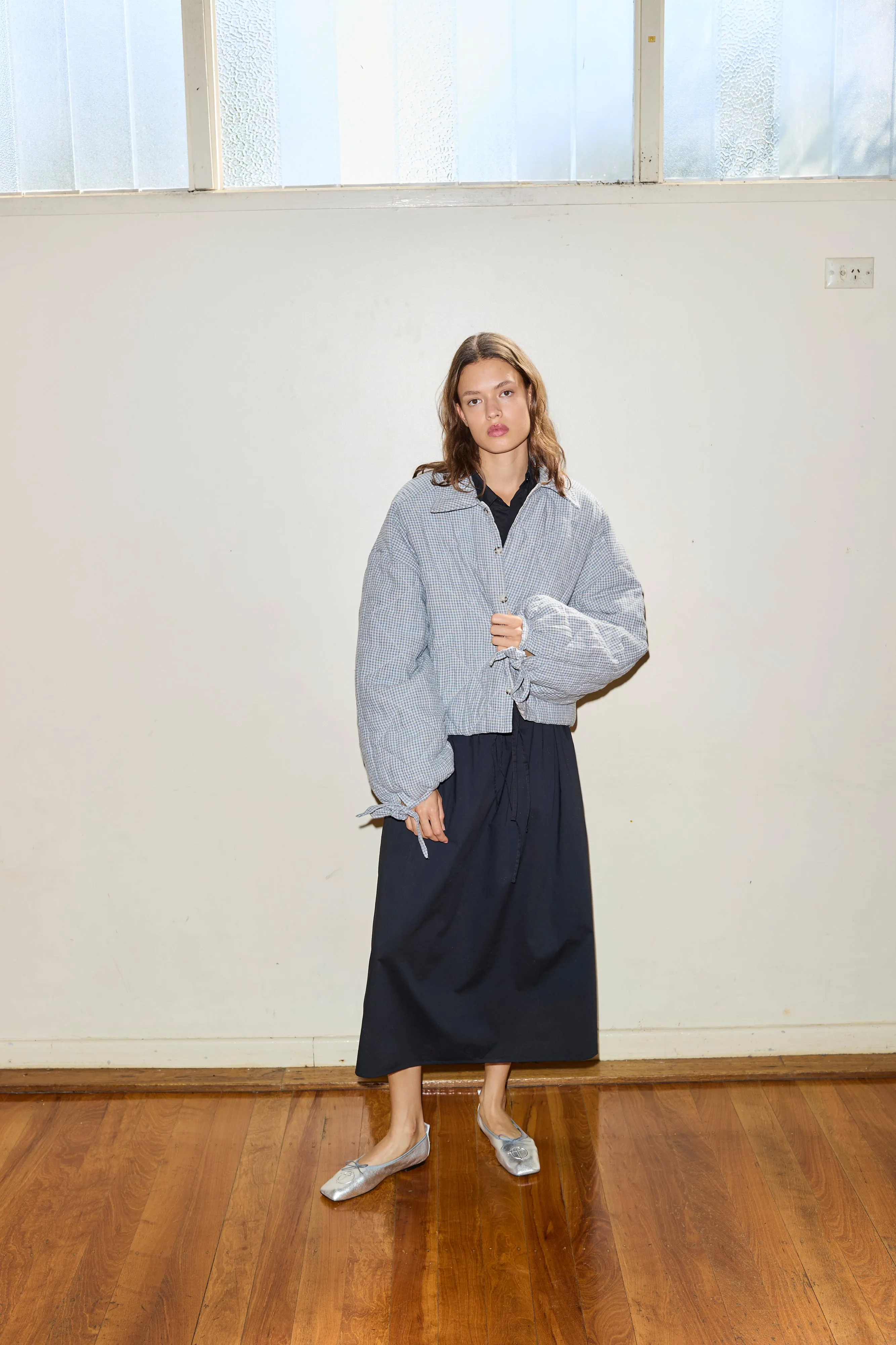 The Collared Quilt Coat - Field Check sold by Deiji Studios product image thumbnail 3