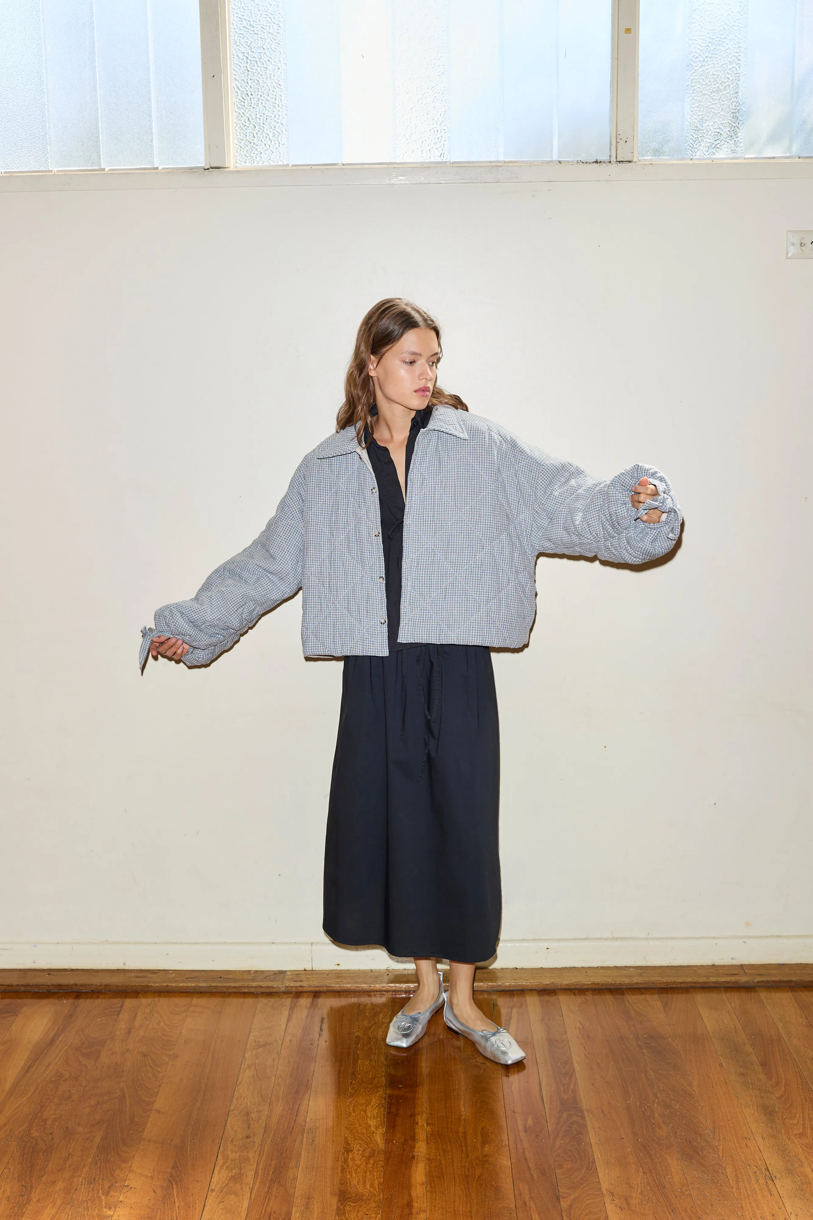 The Collared Quilt Coat - Field Check sold by Deiji Studios product image thumbnail 5