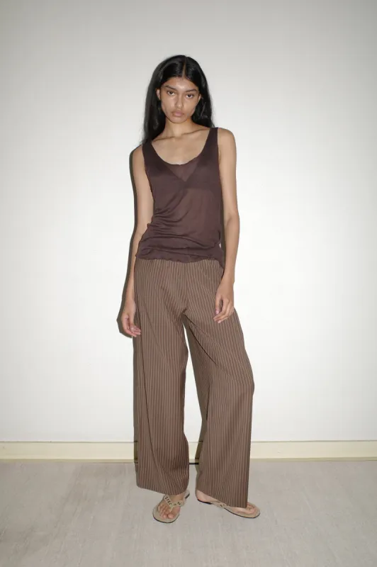 Pure Wool Ease Trouser - Sable Stripe made by Deiji Studios