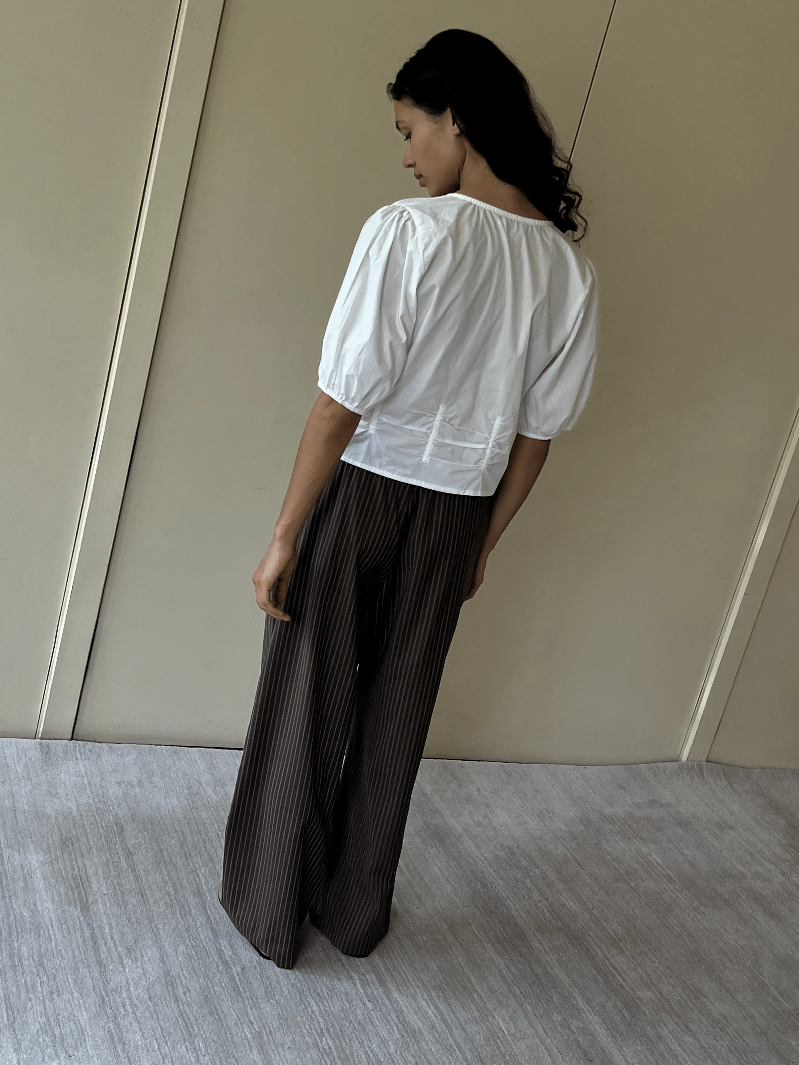 Pure Wool Ease Trouser - Sable Stripe sold by Deiji Studios product image thumbnail 5