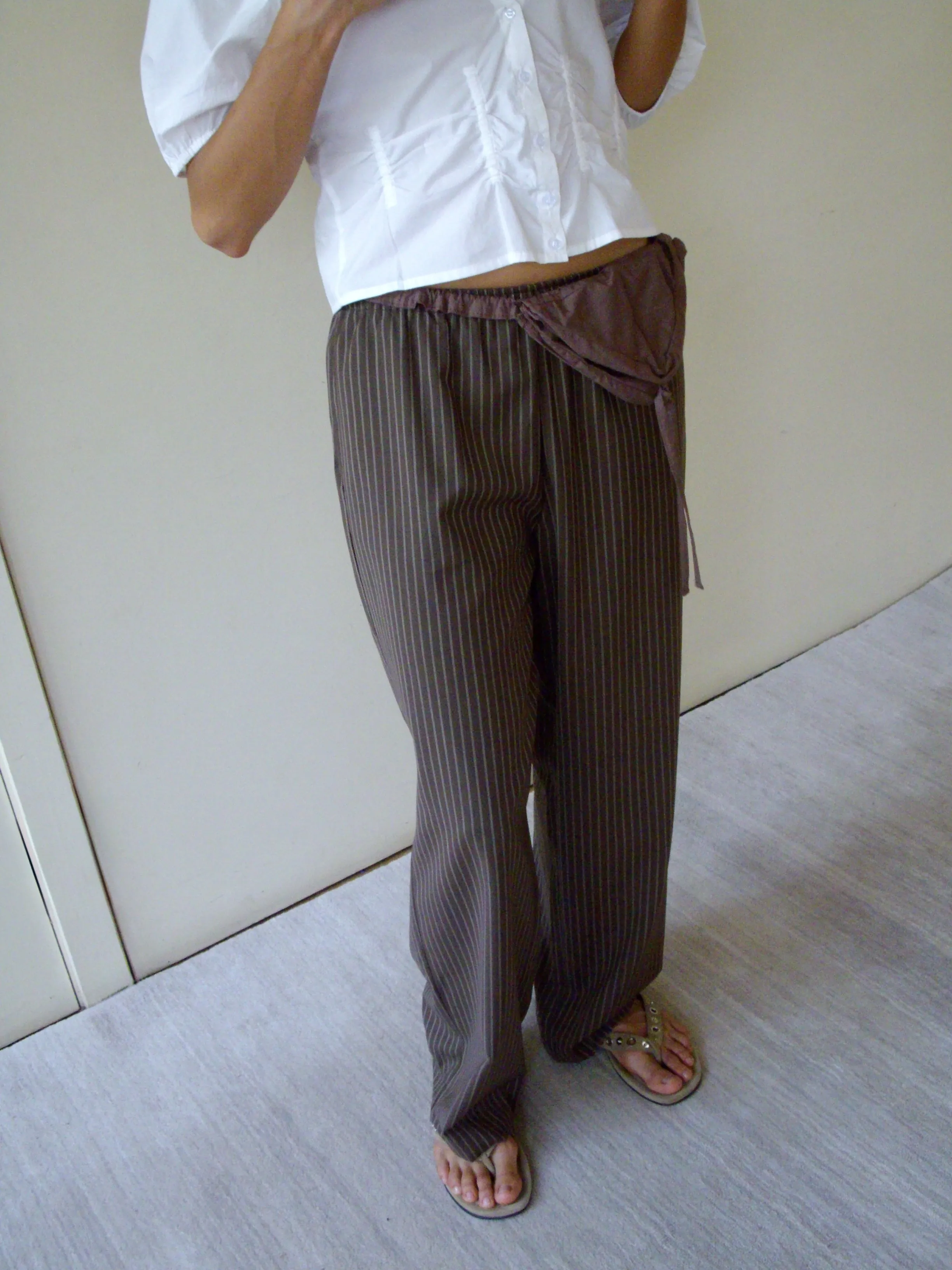 Pure Wool Ease Trouser - Sable Stripe sold by Deiji Studios product image thumbnail 2
