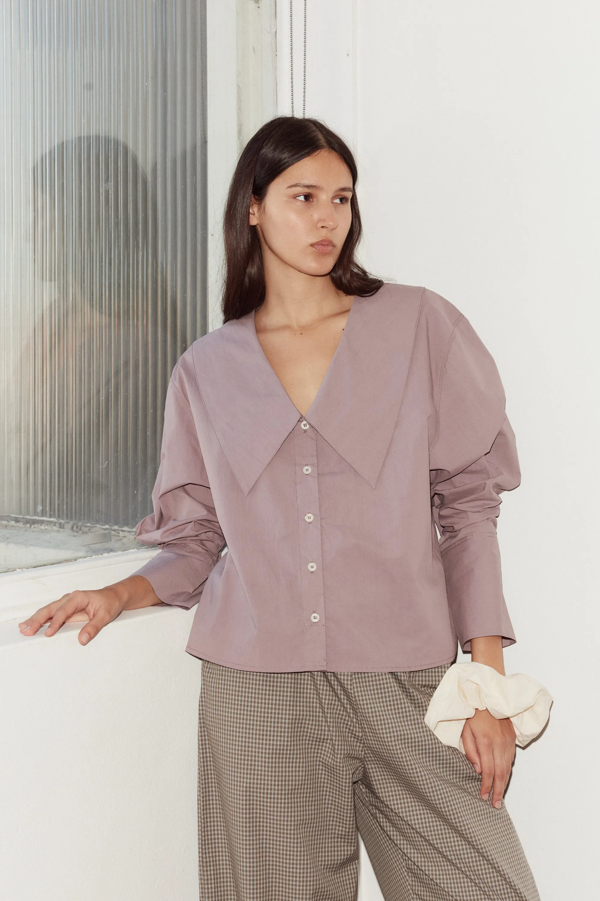 Oversized Collared Shirt - Mauve sold by Deiji Studios product image thumbnail 5