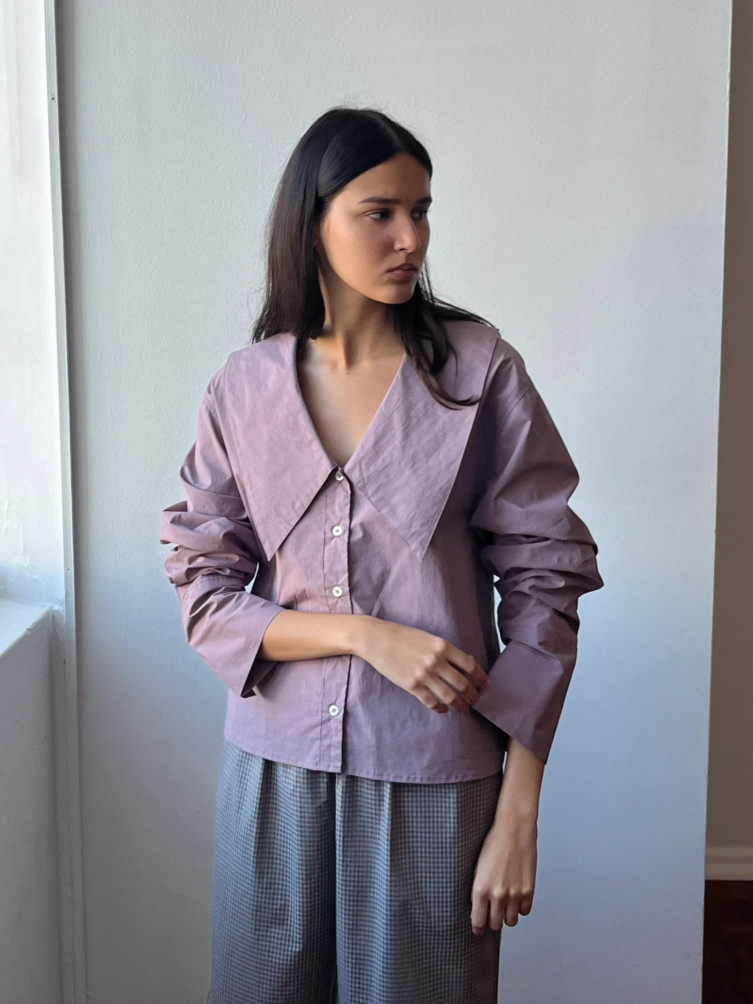 Oversized Collared Shirt - Mauve sold by Deiji Studios product image thumbnail 3