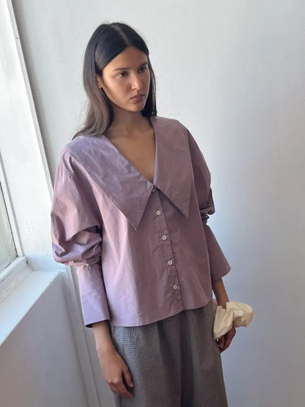 Oversized Collared Shirt - Mauve sold by Deiji Studios