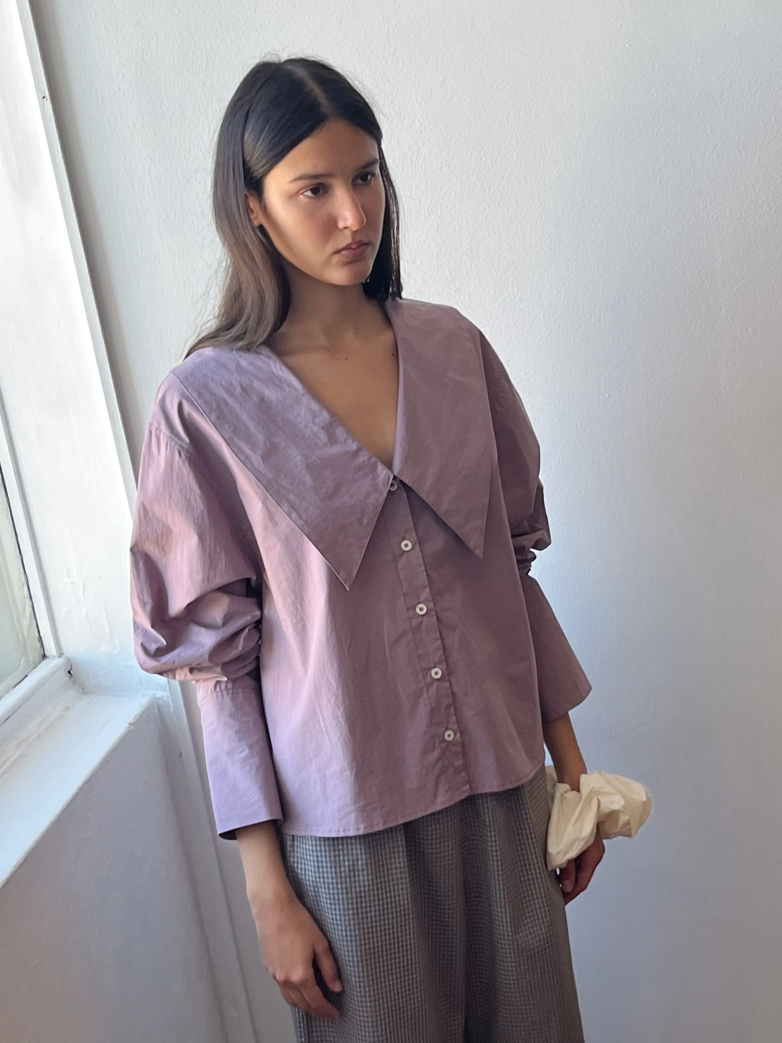 Oversized Collared Shirt - Mauve sold by Deiji Studios